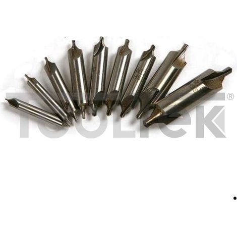SERIE PUNTE FRESE PER CENTRARE 60° FIANCHI DIRITTI SET 9pz CENTRATURA