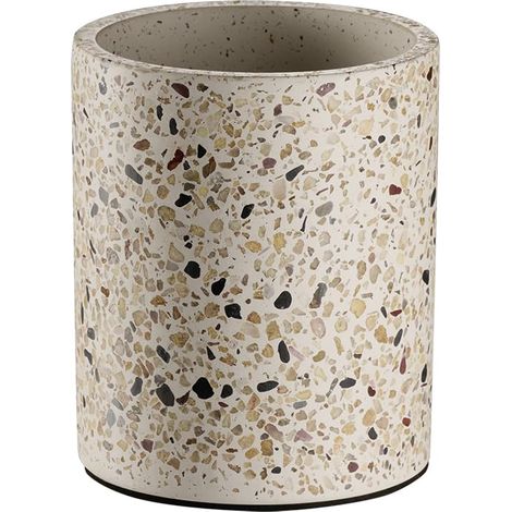 APS 11760 Terrazzo Récipient à couverts en béton avec fond en silicone pour protéger les pointes des couteaux et dessous respectueux des meubles (1/5)