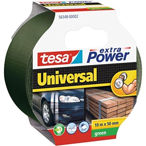 tesa extra Power Klebeband Universal 10 m x 50 mm, grün Montageband (1/4)
