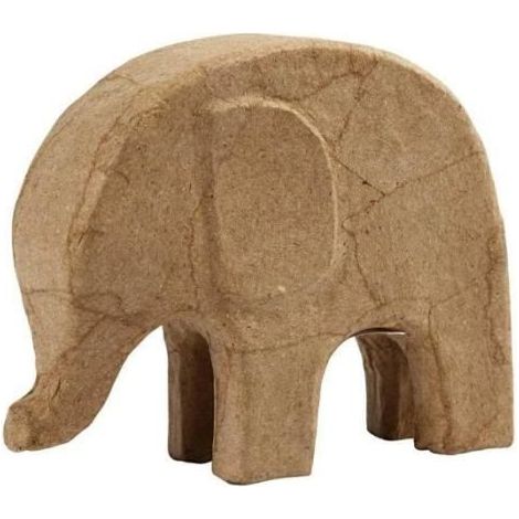 Objet décoratif - Creativ Company - Eléphant en papier mâché - 17 cm x 14 cm - Personnalisable - Intérieur (1/2)