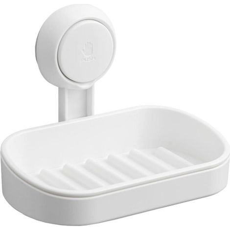 Leistungsstarker Seifenhalter mit Saugnapf, stabiler Schwammhalter, ideal für Dusche, Bad, Badewanne und Küchenspüle. Montage ohne Bohren, abnehmbar. (1/4)