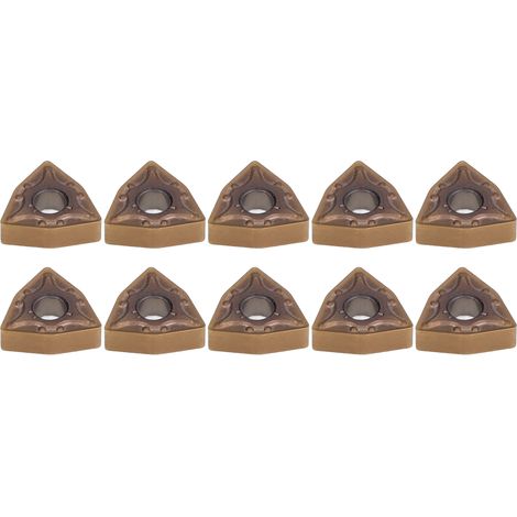 Lot de 10 plaquettes de tournage en carbure cémenté pour usinage grossier de l'acier inoxydable, pointes de coupe robustes. (1/5)