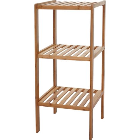 Étagère rangement salle de bain en bambou 3 niveaux SDB04022 (1/4)