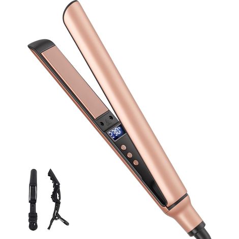 Small Straightener Fers à lisser pour Cheveux Courts, Céramique Lisseur Cheveux Glisse Facile, Coiffage Rapide 120-230°C, Voltage Universel, Petits Fer à Lisser de Voyage (1/5)