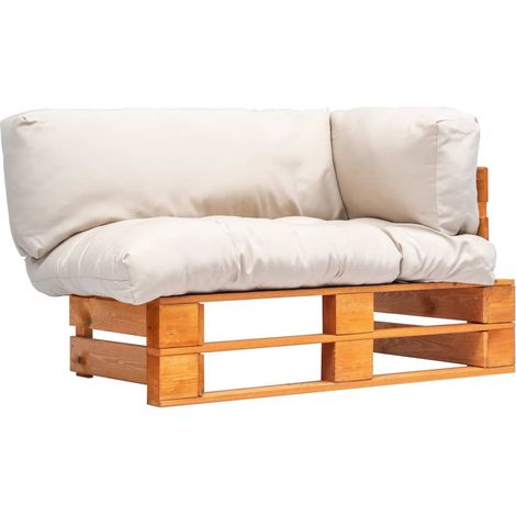 Garten-Palettensofa mit Kissen in Sandfarben Kiefernholz vidaXL (1/5)