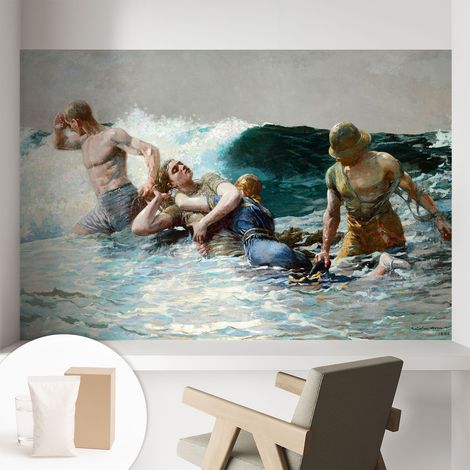 Papier peint intissé mural avec imprimé motifs décoratifs - style contemporain - Colle incluse gratuite Combat marin 104x70 cm (1/5)