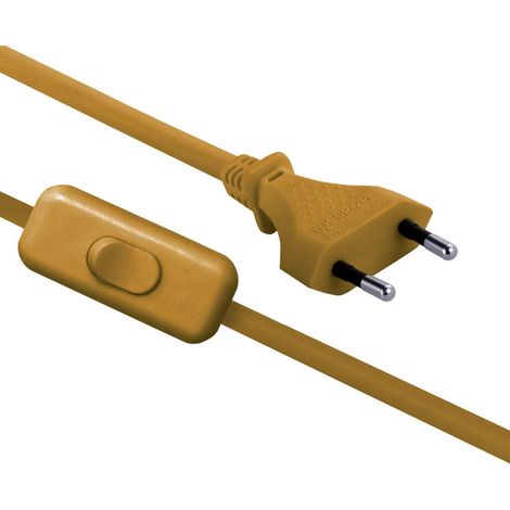 Electraline 01545 Filo per lampada con interruttore, lunghezza: 1,5 m, oro antico