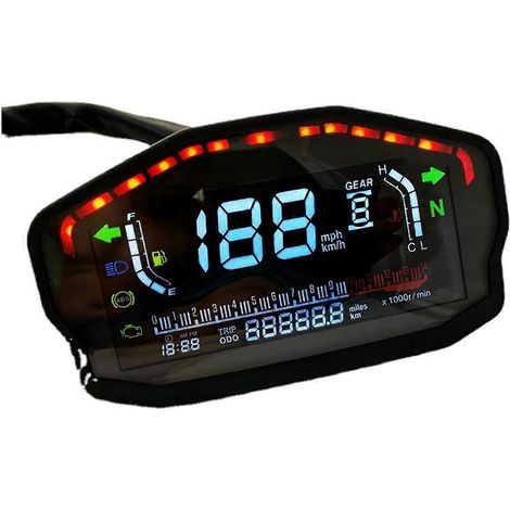 Digitaler Motorrad-Tachometer mit LED-Anzeige und Drehzahlmesser für (1/5)