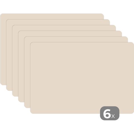 SETS DE TABLE Beige - Couleur unie Lot de 6 Tapis Antidérapant 45x30 (1/5)