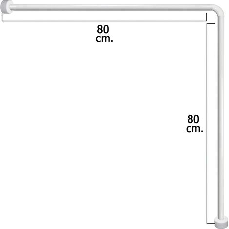 Maurer 4042200 - Doccia asta di tenda 80x80cm alluminio bianco (1/2)