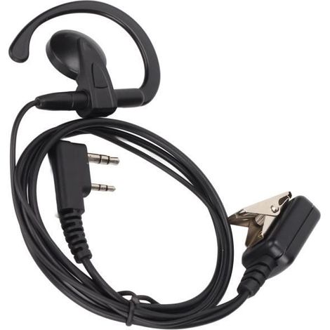 Dioche Casque Talkie Walkie Écouteur radio 2 voies en forme de G Talkie-walkie 2 broches avec micro Lline pour Kenwood pour Baofeng-Ywey (1/5)