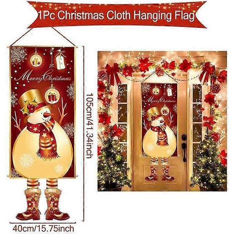 Décorations de Noël à suspendre : bannière pour porche ou porte, ornements pour la maison, cadeaux de Noël, décorations de Noël et de Nouvel An, Style Q (1/5)
