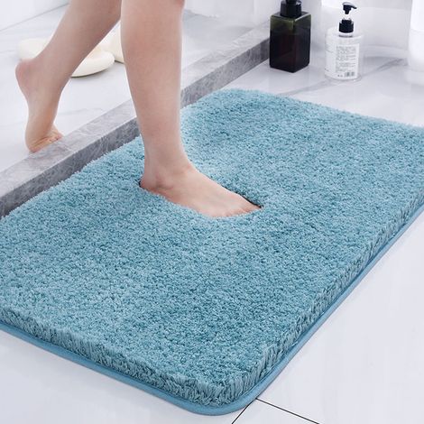 Tapis De Bain Shaggy - Hauteur De Poil Élevée 3 cm - Non Glissant - Absorbant Et Rapide À Sécher - Pour Salle De Bain Douche Toilette - 60 x 40 cm - 1 Pièce (1/5)