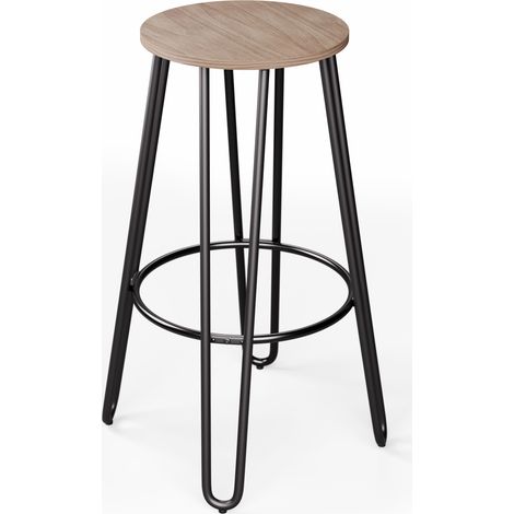 Blumfeldt Hamilton - Sedia da bistrot, 1 pz. Ø 33 cm, legno, telaio di acciaio