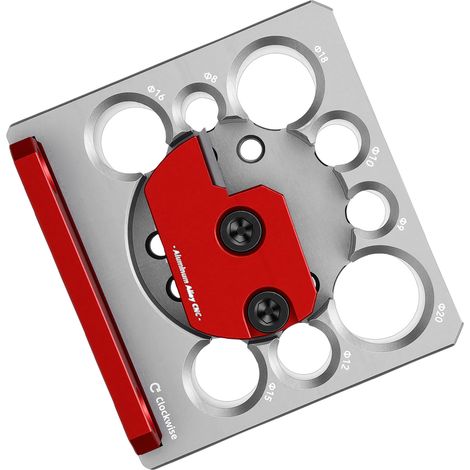 Kit de gabarit pour fabricant de chevilles, perceuse électrique réglable métrique, fraisage cylindrique pour le travail du bois, tige ronde, outil auxiliaire 8 trous 8-20 mm, argent rouge avec embout