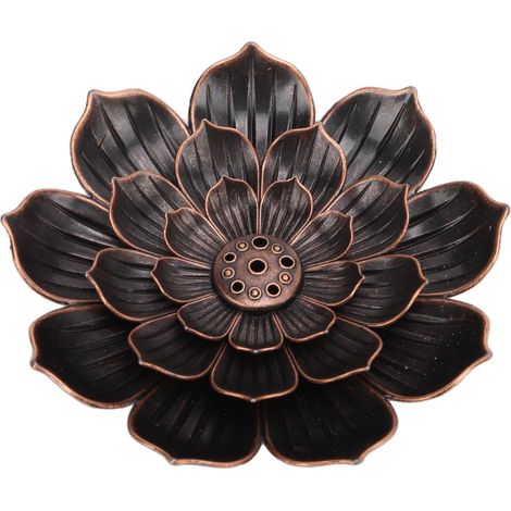 Porte-encens en métal à 3 niveaux, design oriental unique, brûleur d'encens en forme de lotus pour salle de méditation ou de yoga