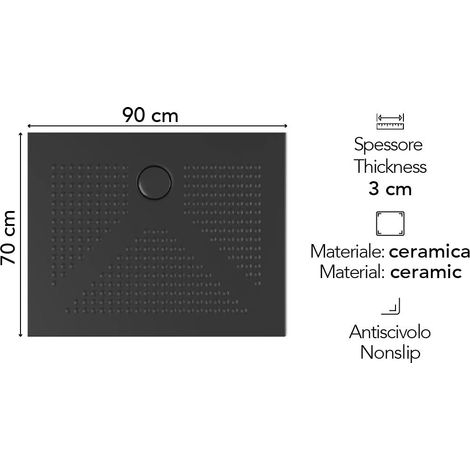 Mosaïque Céramique MOSANI Soft Noir – Antidérapant, Mat, Pour Douche Et Cuisine