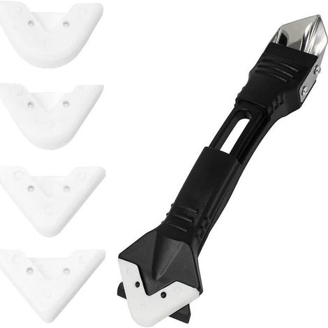 Kit de calfeutrage et de rénovation en silicone avec ouvre-cartouche et 5 tailles de joints (1/5)