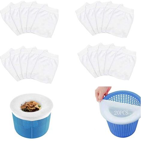Piscine Filtre Skimmer,20Pcs Chaussettes de Skimmer de Piscine,Pool Skimmer Socks,pour Attraper Les Feuilles d'arbre Piscine Protégez La Piscine Propre (20)-JUSCH