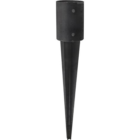 Support de poteau rond noir avec pointe Ø10,1 x 75 cm - Par pièce (1/2)