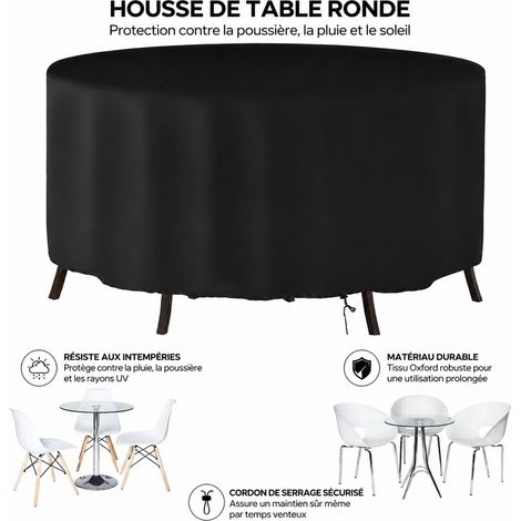 Housse de protection ronde pour table de jardin tissu 210D noir 180x90cm 180x90cm 30 × 26 × 6 cm 690 g – Livraison gratuite