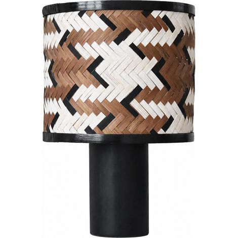 Lámpara de mesa Phil de madera de roble y bambú marrón y negro (1/3)