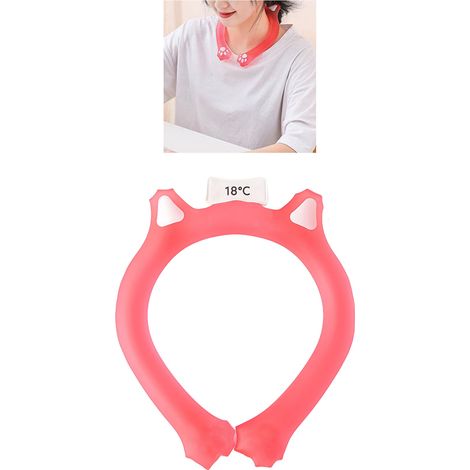 Collier de refroidissement pour le cou - Tube de gel portable pour sports d'été - Relief thermique neutre rouge TPU PCM - Modèle flexible pour hommes et femmes