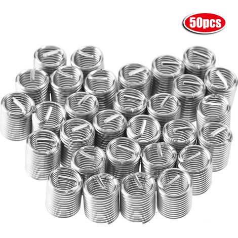 50pcs M10 Stainless Steel SS304 Coiled Wire Helical Screw Thread Inserts ((M101.52 D)