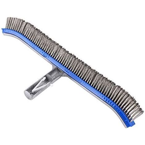 Brosse de piscine en acier inoxydable, adaptée aux parois, au fond, aux marches et aux carreaux, avec des poils adaptés aux saletés courantes.-AquaForge (1/5)