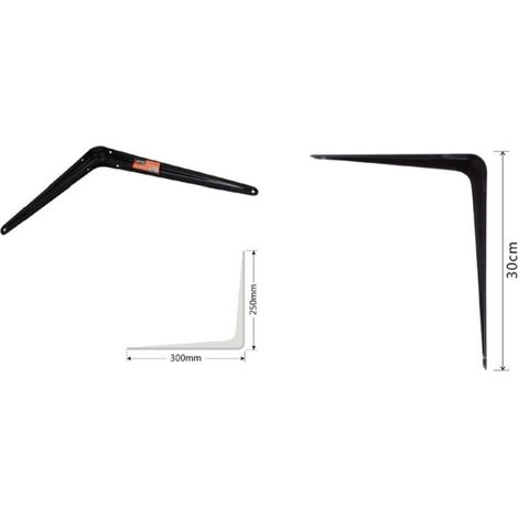 Trade Shop - SET 2 STÜCK REGALHALTER, DREIECKIGES METALLREGAL 30 CM SCHWARZ 91273 - (1/2)
