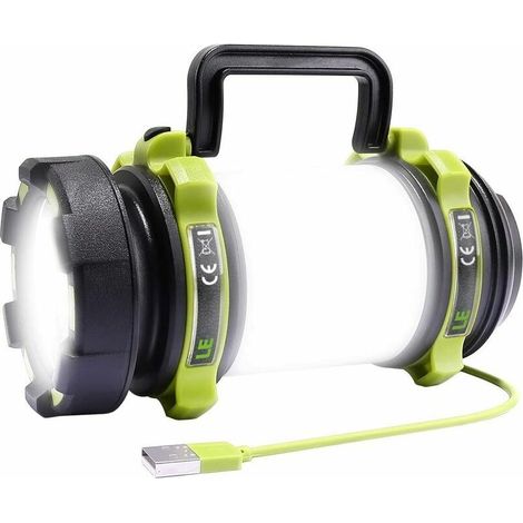 royaluxe - LED Lampe Camping LED, Lanterne Camping Rechargeable 2600mAh, Lampe Torche LED Puissante 6 Modes, Cable USB Inclus, Etanche pour Bricolage, Randonnee, Garage, Secours, Cave etc. (1/5)