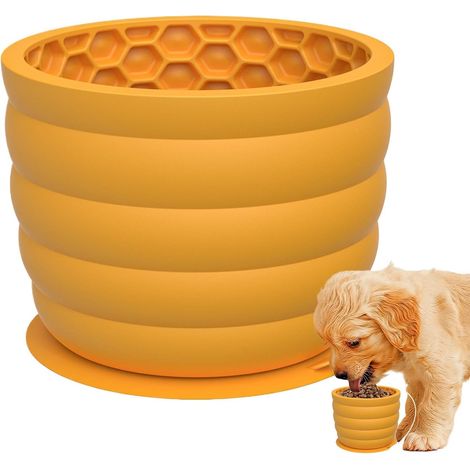 Bol en jouet en silicone Dog Freeze, gamelle pour lécher pour chien, gamelle à alimentation lente, silicone, protection contre le mâchonnement, antidérapant, 12 cm, avec ventouse pour chiens et chiots (1/5)