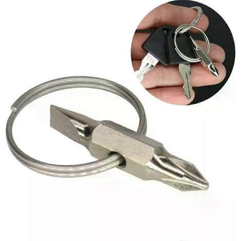 Tragbarer Schlüsselanhänger-Schraubendreher, Multifunktions-Reparaturwerkzeug, Kreuzschlitz-Schlitzschraubendreher, Taschen-Gadget, Schraubenentfernungswerkzeug (1/4)