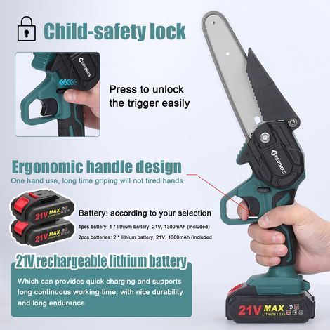 21V 6-inch rechargeable one-handed electric pruning saw for garden use (1/5)