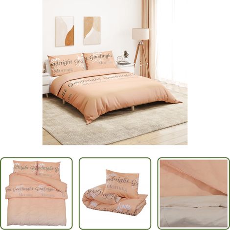 vidaXL Taie d'oreiller - Ensemble de housse de couette rose 220x240 cm Coton (1/5)