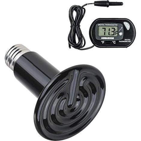 1 Ampoule Chauffante Céramique 200W, Infrarouge Non Lumineuse, Douille E27 Pour Reptiles (1/5)