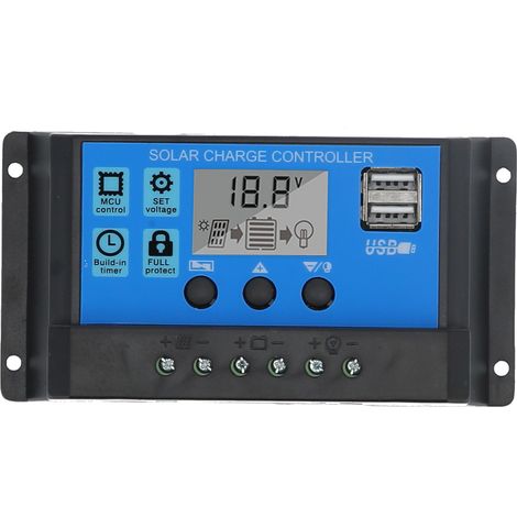 Solarladeregler, Solarregler mit großem LCD-Bildschirm für Solarenergie