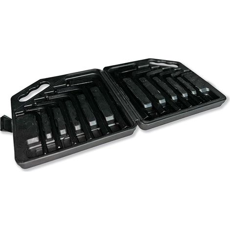 Llaves hexagonales grandes, 12 unidades, fabricadas en acero S2, métricas de 8 a 19 mm y en pulgadas de 3/8 a 3/4", en estuche de plástico Waryński. (1/2)
