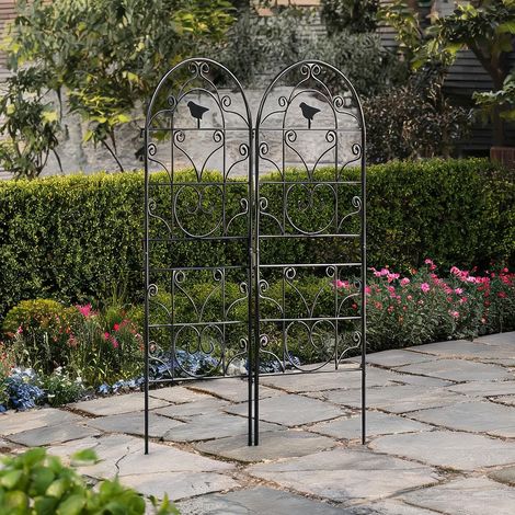 Trellis métallique pour plantes grimpantes 50 x 120 cm lot de 2 (1/5)