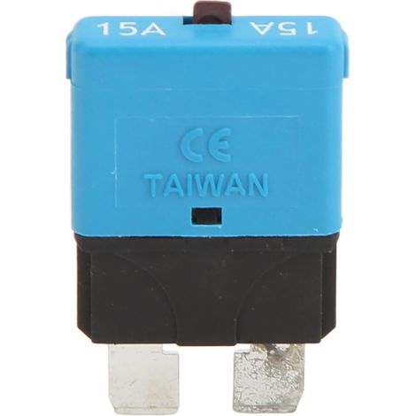 Fusible à lame 15 A, broches de 5,2 mm, réarmement manuel, 28 Vcc, résistant à la chaleur, bleu, protection contre les surintensités pour automobile