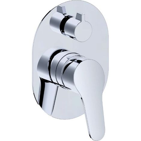 Miscelatore Doccia incasso con deviatore cromato Ø40 mm in ottone - Timeless  Tecom (1/2)