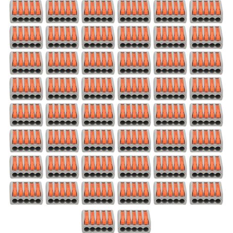 50 mini connecteurs fil rapide PCT-215, bloc terminal parallèle compact rapide, 50 pièces pour connexion électrique (1/5)