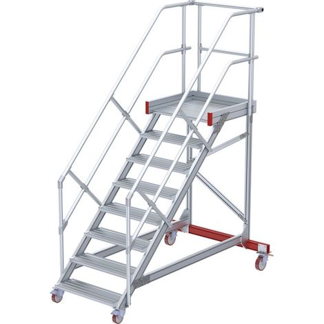 Euroline 513 Wartungsbühne 45° 1000mm Stufenbreite 8 Stufen Alu gerieft