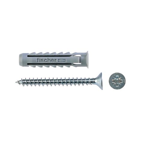 25 pcs Fischer chevilles avec vis SX 10 S fixations de chevilles en nylon