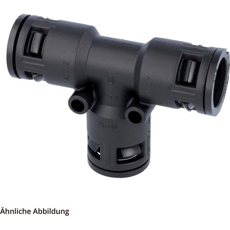 FLEXA FT Schnellverschraubung T-Verteiler PA für Schlauch-Außendurchmesser 1x21,2mm + 2x21,2mm hochdichtend Wellrohr-T-Verteiler - 1 Stück (1/3)