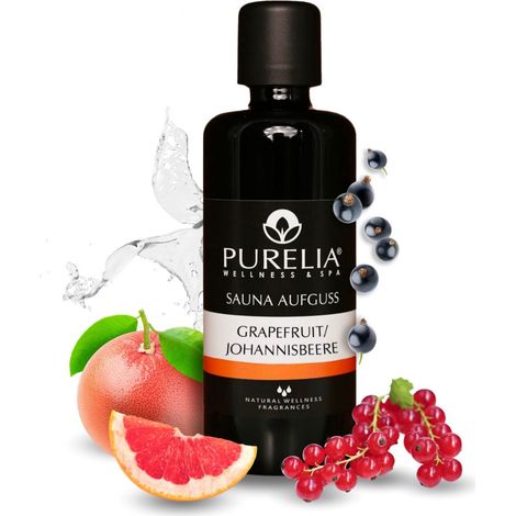 PURELIA Saunaaufguss Konzentrat Grapefruit-Johannisbeere 100 ml natürlicher Sauna-aufguss - reine ät (1/5)