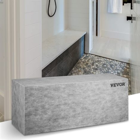 Banc de Douche Prêt à Carreler 120x40x50 cm Siège d'Angle Étanche Composite EPS Repose-Pied Préfabriqué Douche Italienne en Rectangle Charge 200 kg Étagère de Rangement pour Salle de Bain Hammam (1/5)