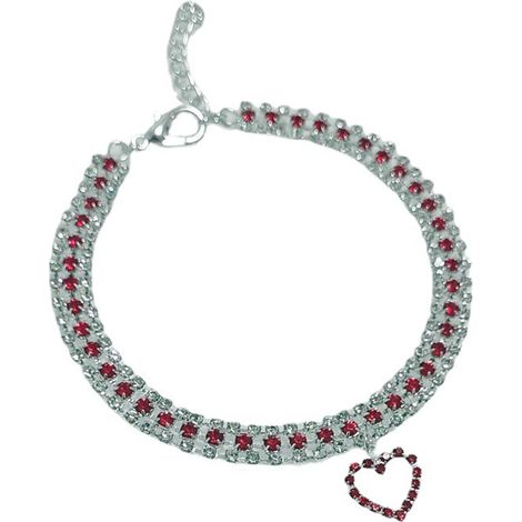 Collier Chien - Chaîne Métallique en Alliage de Zinc - Or Rose - Décoration en Cubic Zirconia - Pour Chiens et Chats Petits - Tailles S M L (1/5)