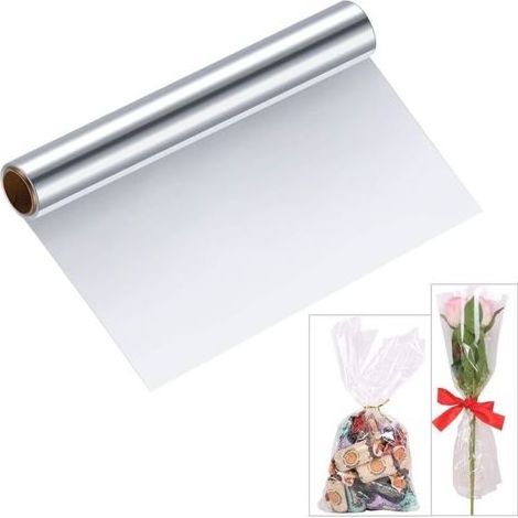 pair Papier cellophane transparent, rouleau de cellophane pour emballage cadeau de fleuriste (1/4)
