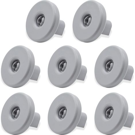 Lot de 8 roulettes pour panier de lave-vaisselle compatibles avec Zanussi, Rex, Electrolux et AEG, en plastique gris,pour le panier (1/5)